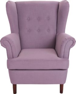 Martha - Fabric Wingback Chair - Lilac